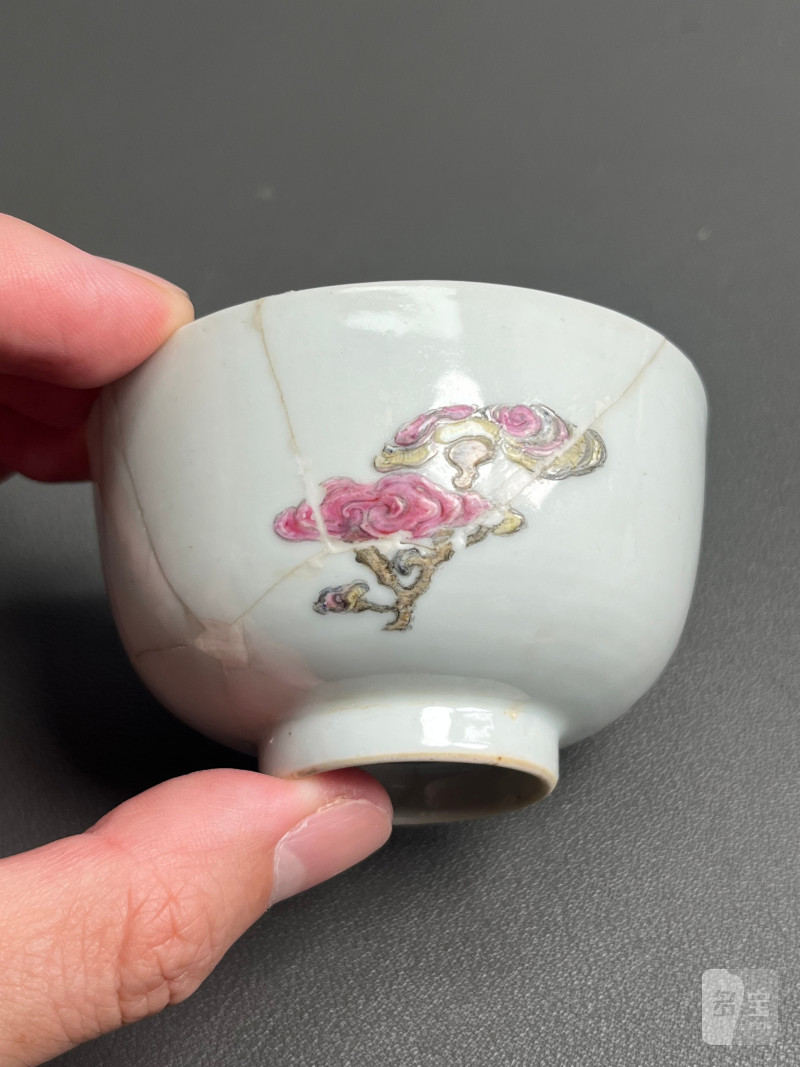 民国或更早  珐琅彩灵芝杯 - 图4